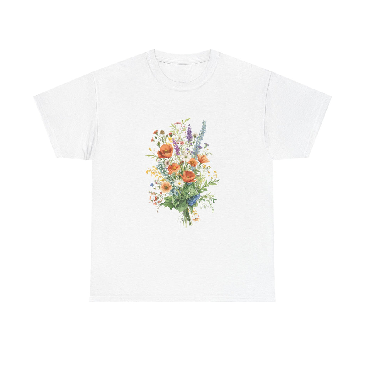 Italian Wildflower Bouquet T-Shirt | Botanical Floral Tee |