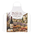 French Bistro Wine Apron — "Du bon vin, de la bonne chère et des amis" Kitchen Apron