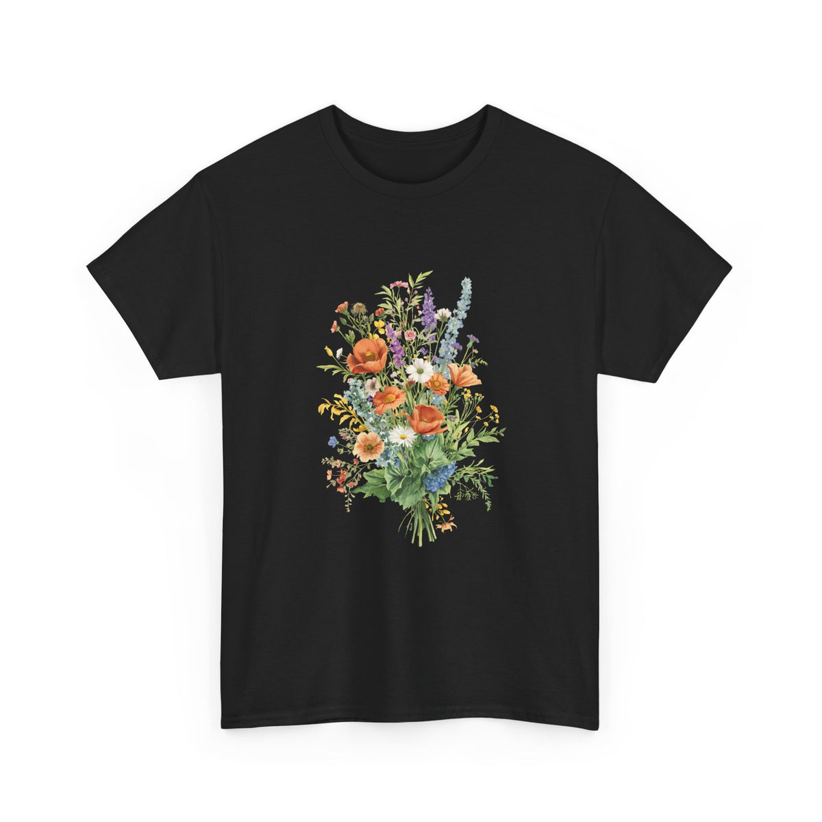 Italian Wildflower Bouquet T-Shirt | Botanical Floral Tee |