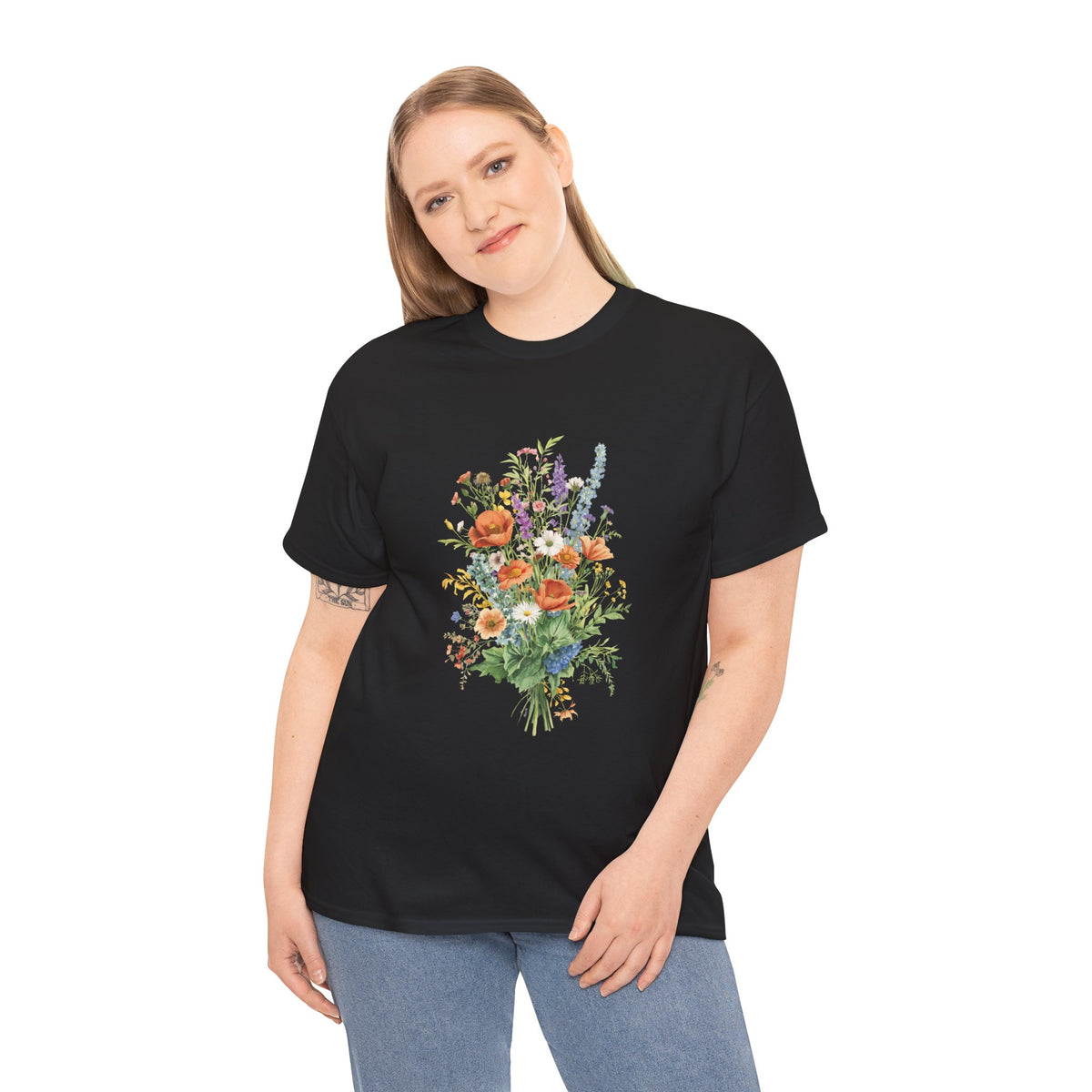 Italian Wildflower Bouquet T-Shirt | Botanical Floral Tee |