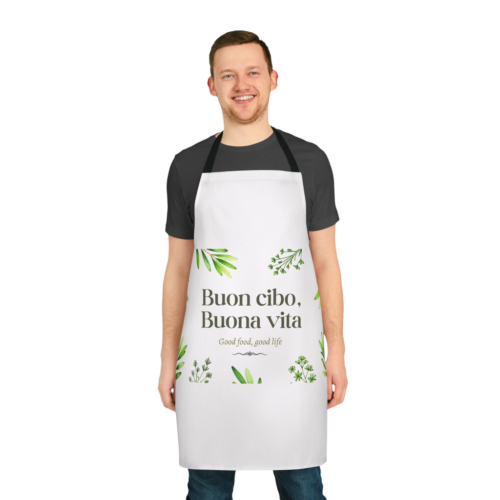 Italian Cooking Apron – Buon Cibo Buona Vita | Italian Chef Apron | Nonna Gift | Bella Italia Kitchen Apron