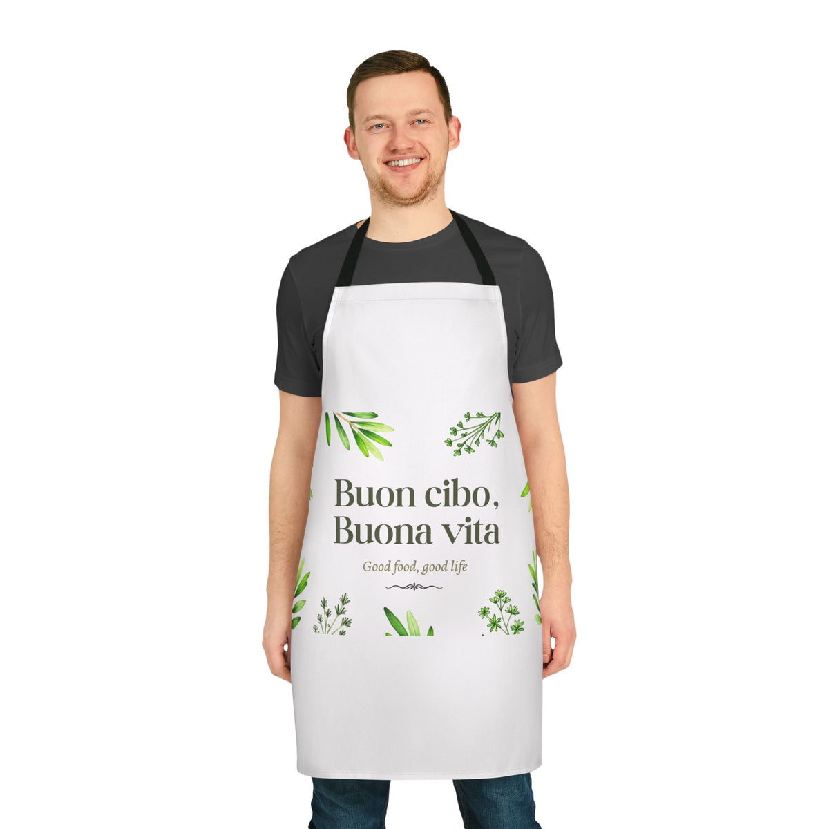 Italian Cooking Apron – Buon Cibo Buona Vita | Italian Chef Apron | Nonna Gift | Bella Italia Kitchen Apron