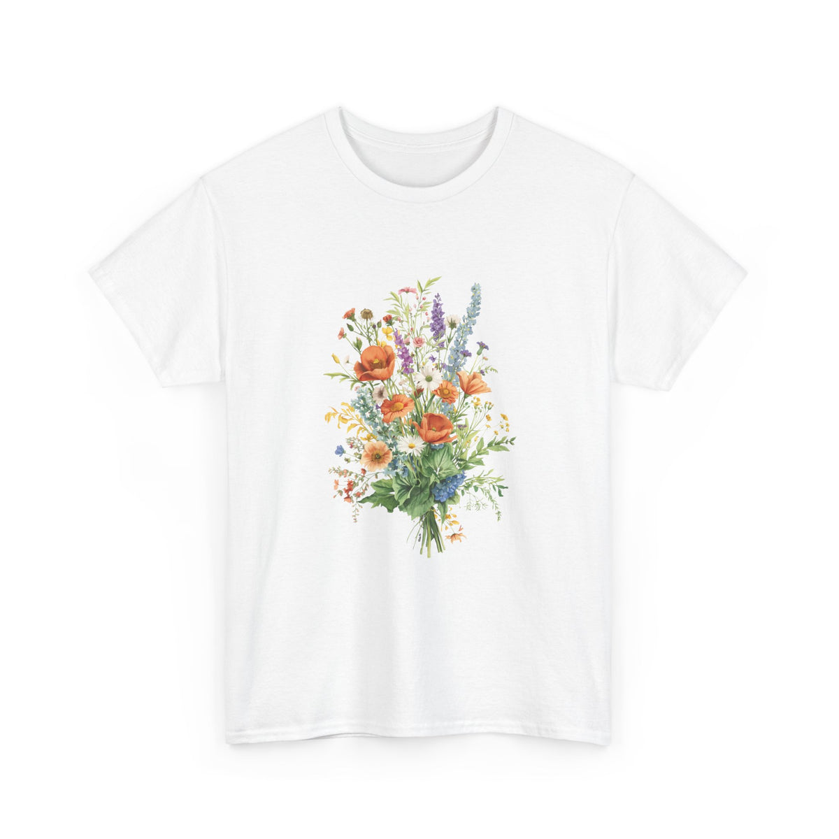 Italian Wildflower Bouquet T-Shirt | Botanical Floral Tee |