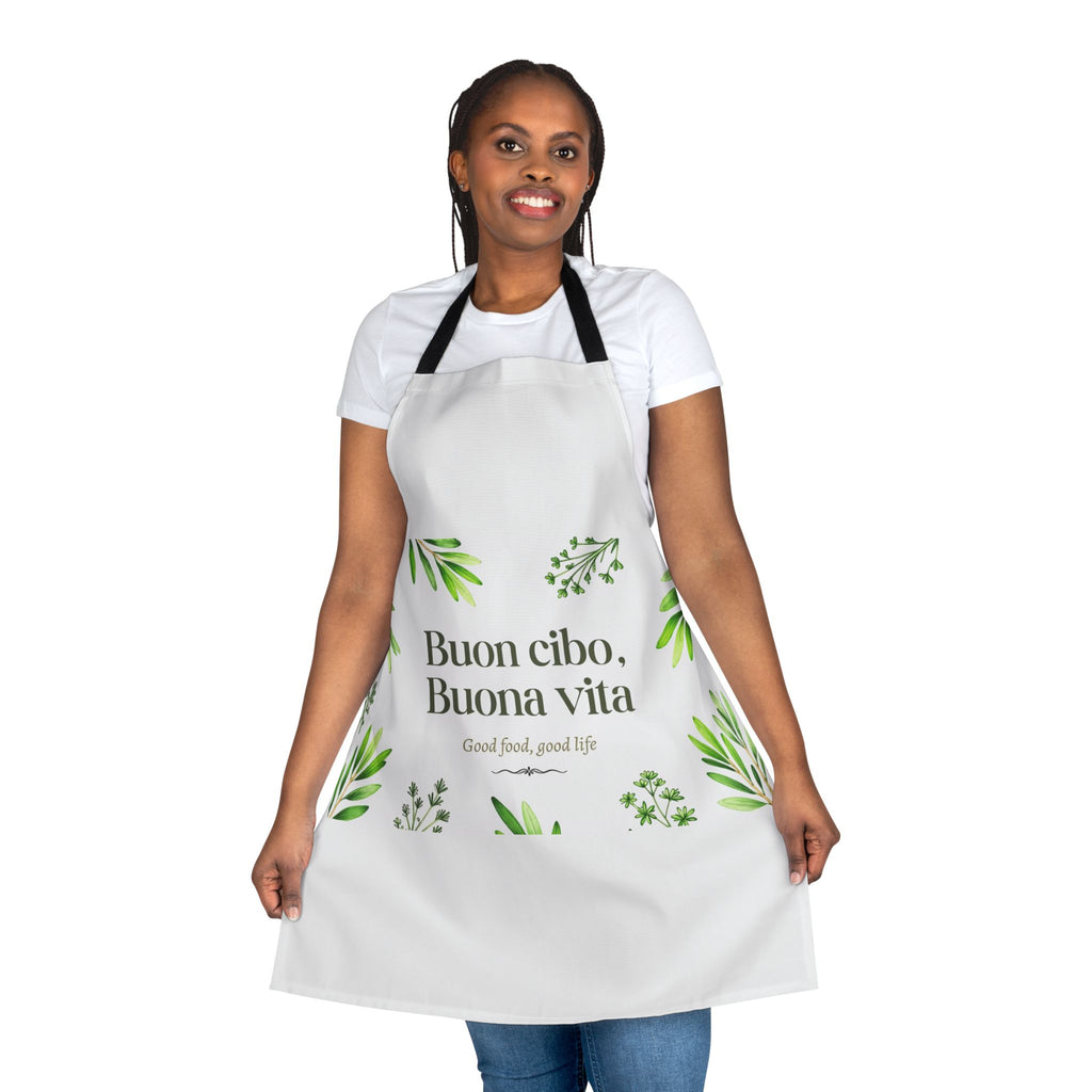 Italian Cooking Apron – Buon Cibo Buona Vita | Italian Chef Apron | Nonna Gift | Bella Italia Kitchen Apron