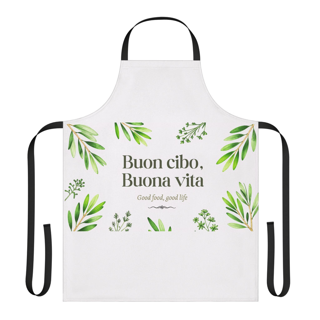 Italian Cooking Apron – Buon Cibo Buona Vita | Italian Chef Apron | Nonna Gift | Bella Italia Kitchen Apron