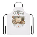 French Kitchen Apron "On Prend Le Temps" — Rustic Cooking Chef Apron